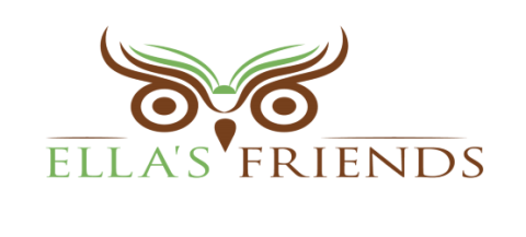 an owl with Ella's Friends written in text under image