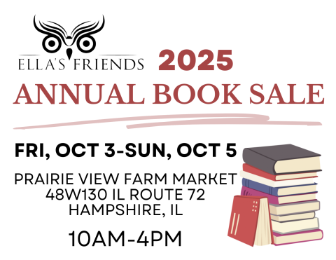 Ella's Friends Annual Book Sale Fri Oct 3rd through Sun Oct 4 from 10am - 4pm