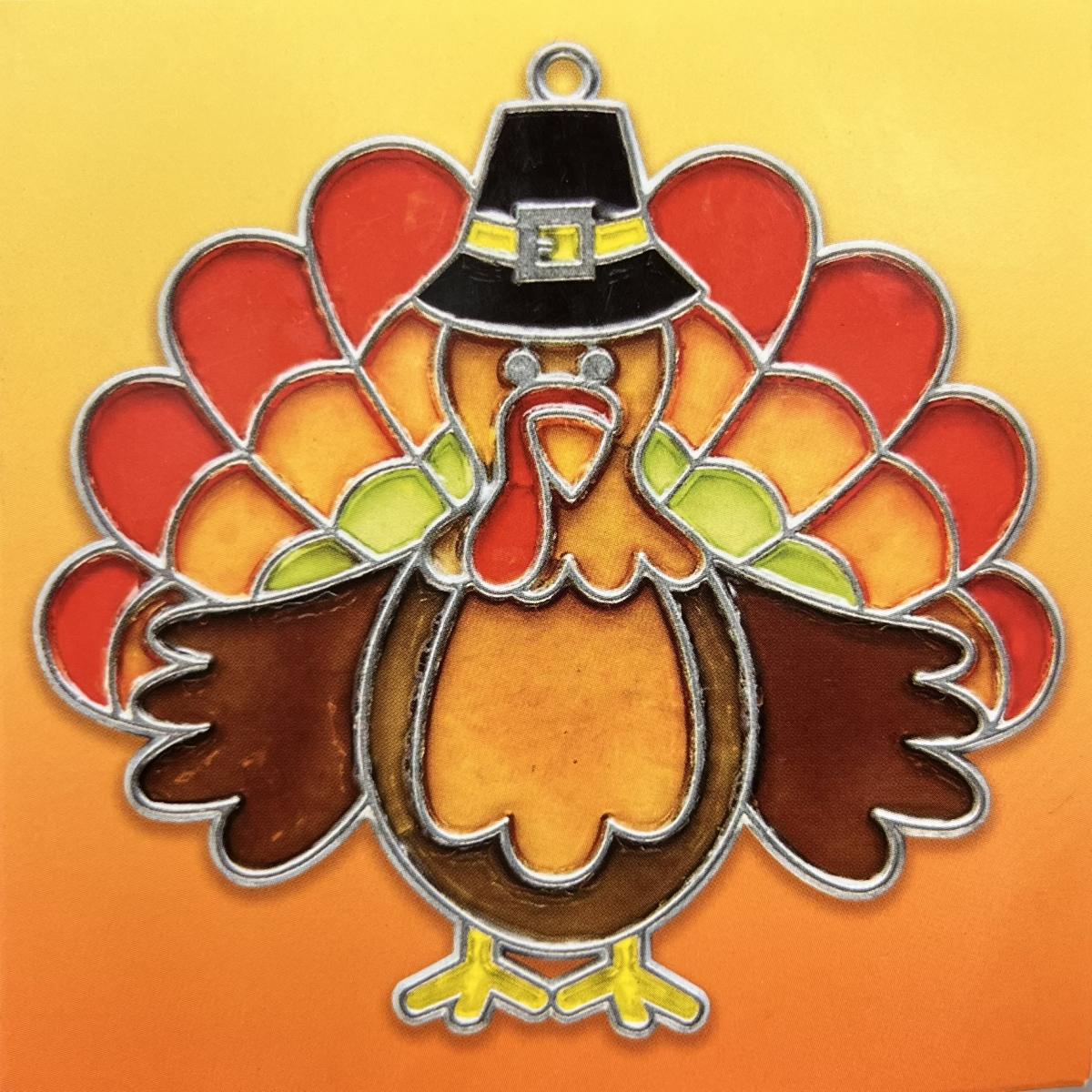 Turkey ornament that looks like stained glass