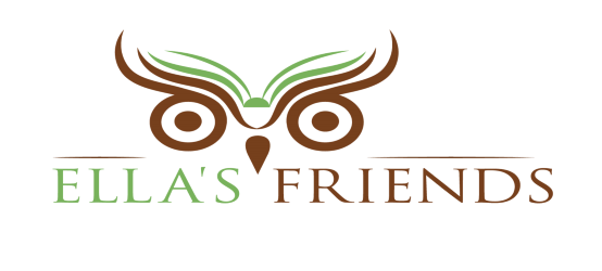 an owl with Ella's Friends written in text under image